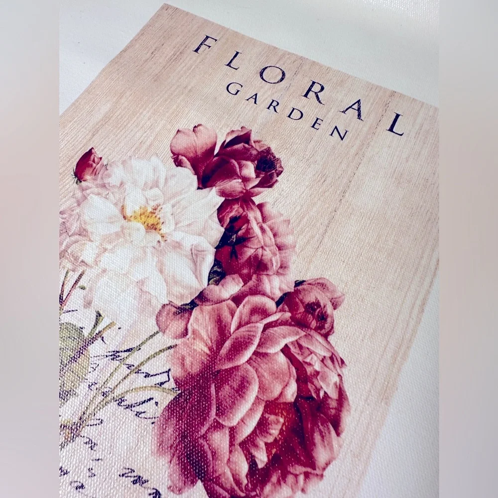 Printed art‎ on loose unstretched Canvas Rose Cottage Floral Garden Craft